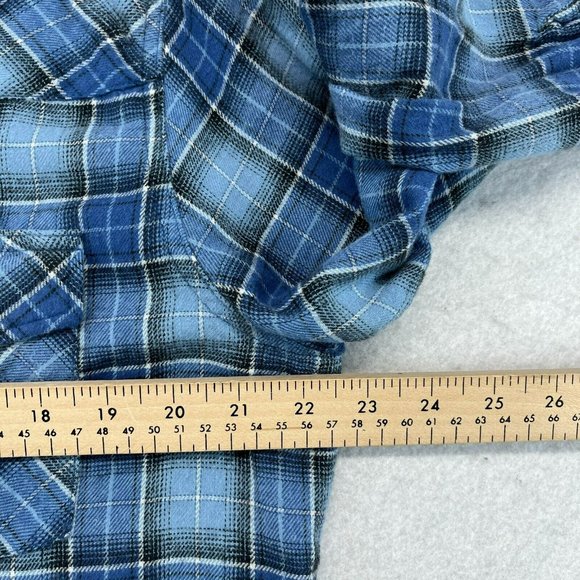 Wrangler Pearl Snap Short Large Men's Flannel Lightweight Western Wear - Picture 7 of 10